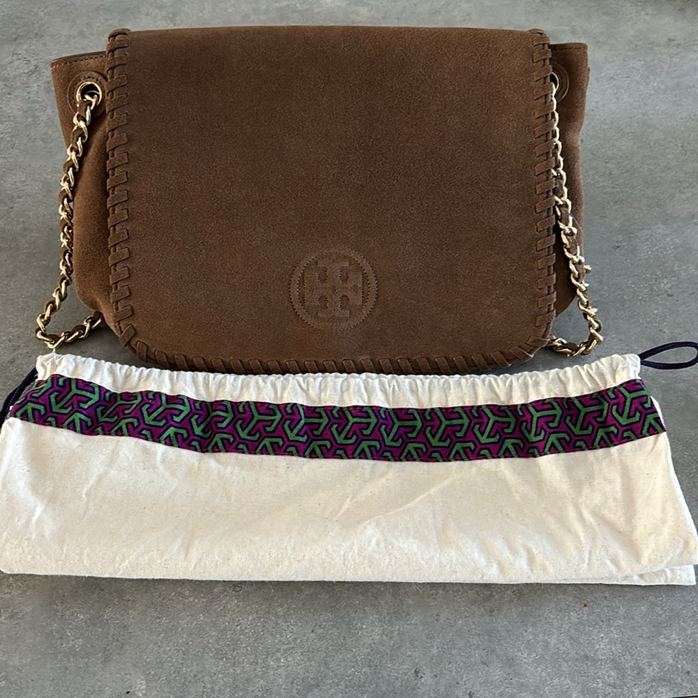 Tory Burch Brown Suede Shoulder Bag or Crossbody Bag